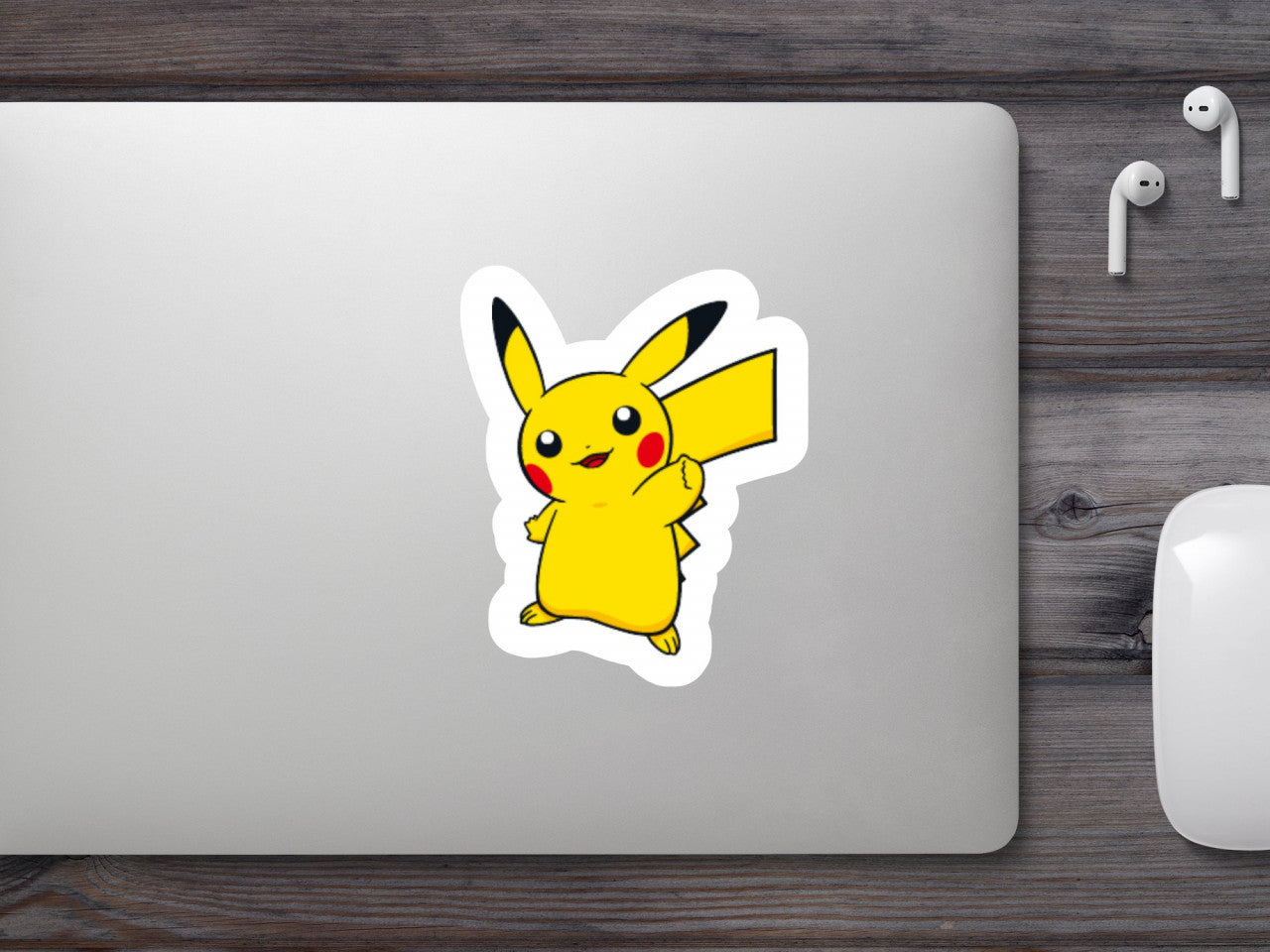 Set 5 bucati, Sticker decorativ, Pokemon Pikachu cu coada, Rezistent la apa, NO7650, 6 cm, Multicolor