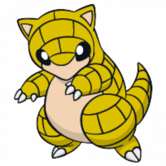 Set 5 bucati, Sticker decorativ, Pokemon Sandshrew, Rezistent la apa, NO7665, 6 cm, Multicolor
