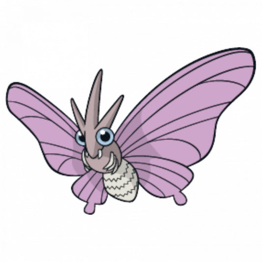 Set 5 bucati, Sticker decorativ, Pokemon Venomoth, Rezistent la apa, NO7686, 6 cm, Multicolor