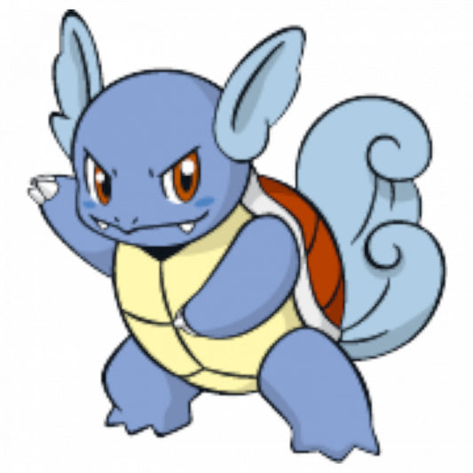 Set 5 bucati, Sticker decorativ, Pokemon Wartortle suparat, Rezistent la apa, NO7692, 6 cm, Multicolor