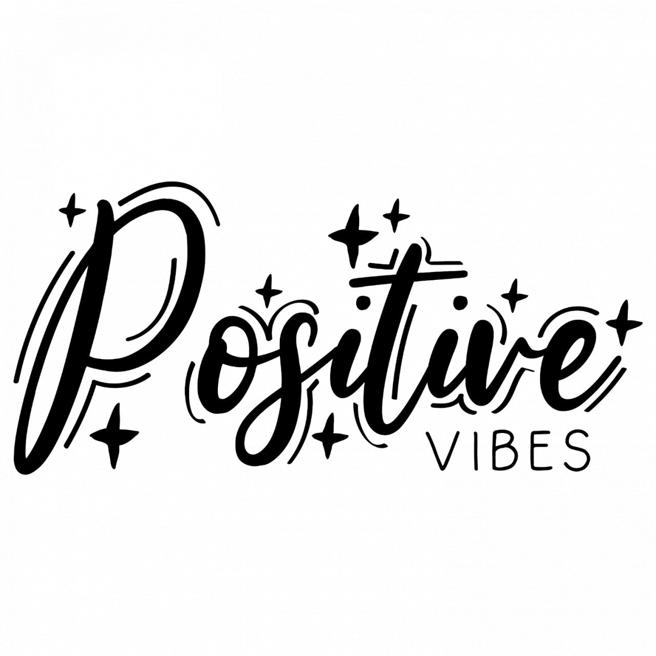 Set 5 bucati, Sticker decorativ, Positive vibes, Rezistent la apa, NO7706, 6 cm, Multicolor