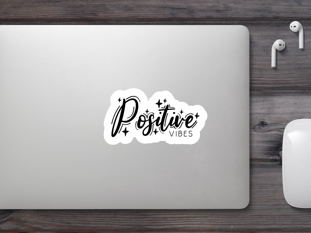 Set 5 bucati, Sticker decorativ, Positive vibes, Rezistent la apa, NO7706, 6 cm, Multicolor