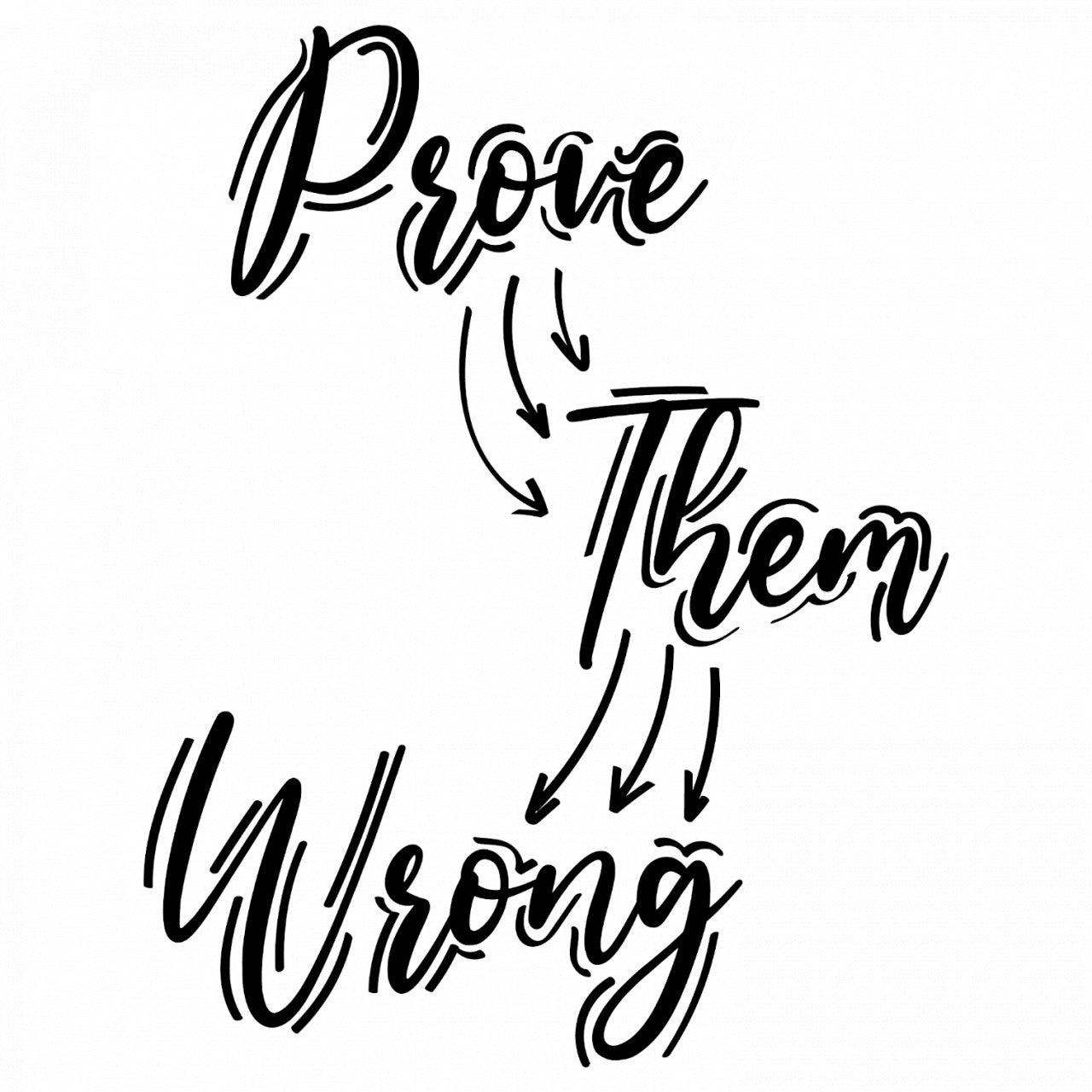 Set 5 bucati, Sticker decorativ, Prove them wrong, Rezistent la apa, NO7728, 6 cm, Multicolor
