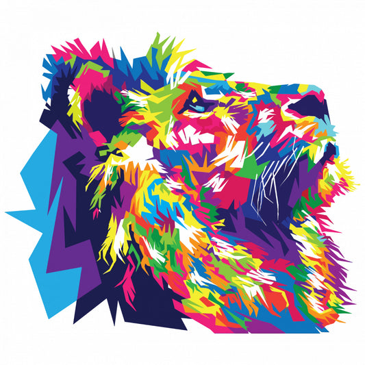 Set 5 bucati, Sticker decorativ, Rainbow Lion, Rezistent la apa, NO7753, 6 cm, Multicolor