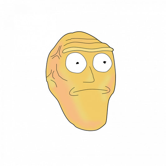 Set 5 bucati, Sticker decorativ, Rick and Morty Brown mask, Rezistent la apa, NO7781, 6 cm, Multicolor
