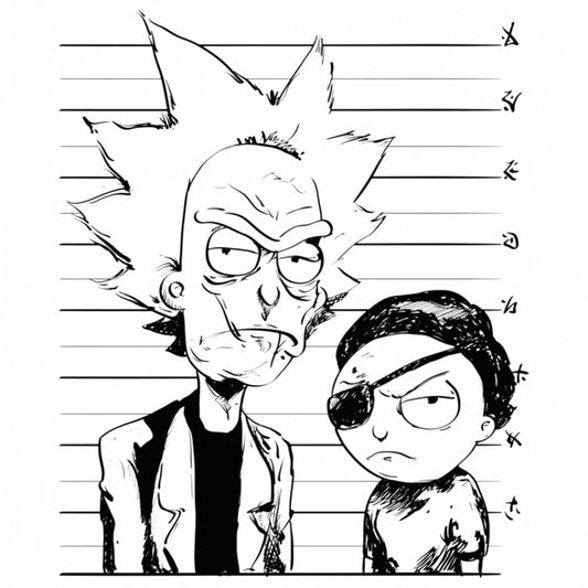 Set 5 bucati, Sticker decorativ, Rick and morty Evil or good, Rezistent la apa, NO7788, 6 cm, Multicolor