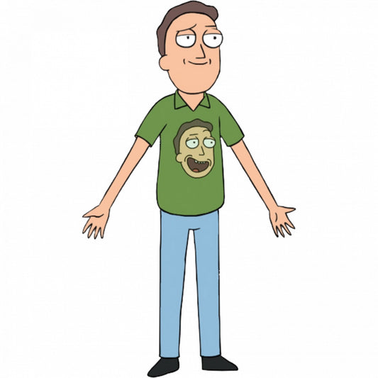 Set 5 bucati, Sticker decorativ, Rick and morty Jerry Smith, Rezistent la apa, NO7794, 6 cm, Multicolor