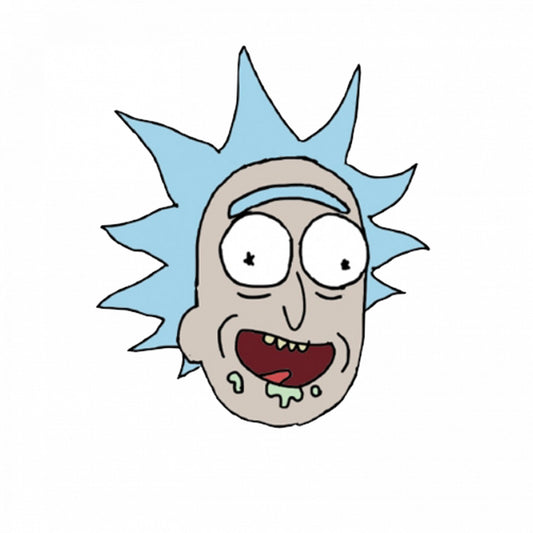 Set 5 bucati, Sticker decorativ, Rick and morty Rick razand, Rezistent la apa, NO7820, 6 cm, Multicolor