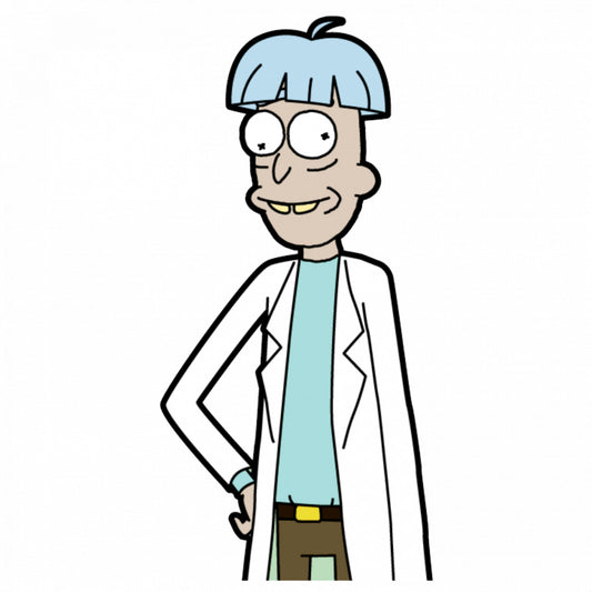 Set 5 bucati, Sticker decorativ, Rick and morty Rick Sanchez cu mana in sold, Rezistent la apa, NO7822, 6 cm, Multicolor