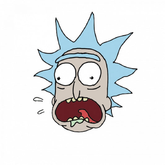 Set 5 bucati, Sticker decorativ, Rick and morty Rick speriat, Rezistent la apa, NO7828, 6 cm, Multicolor