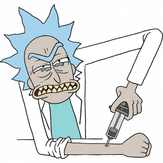 Set 5 bucati, Sticker decorativ, Rick and Morty Sanchez, Rezistent la apa, NO7829, 6 cm, Multicolor