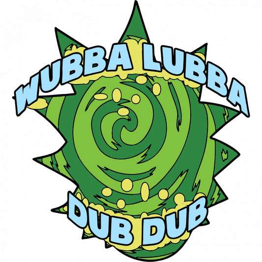 Set 5 bucati, Sticker decorativ, Rick Morty Wubba Lubba Dub Dub, Rezistent la apa, NO7845, 6 cm, Multicolor