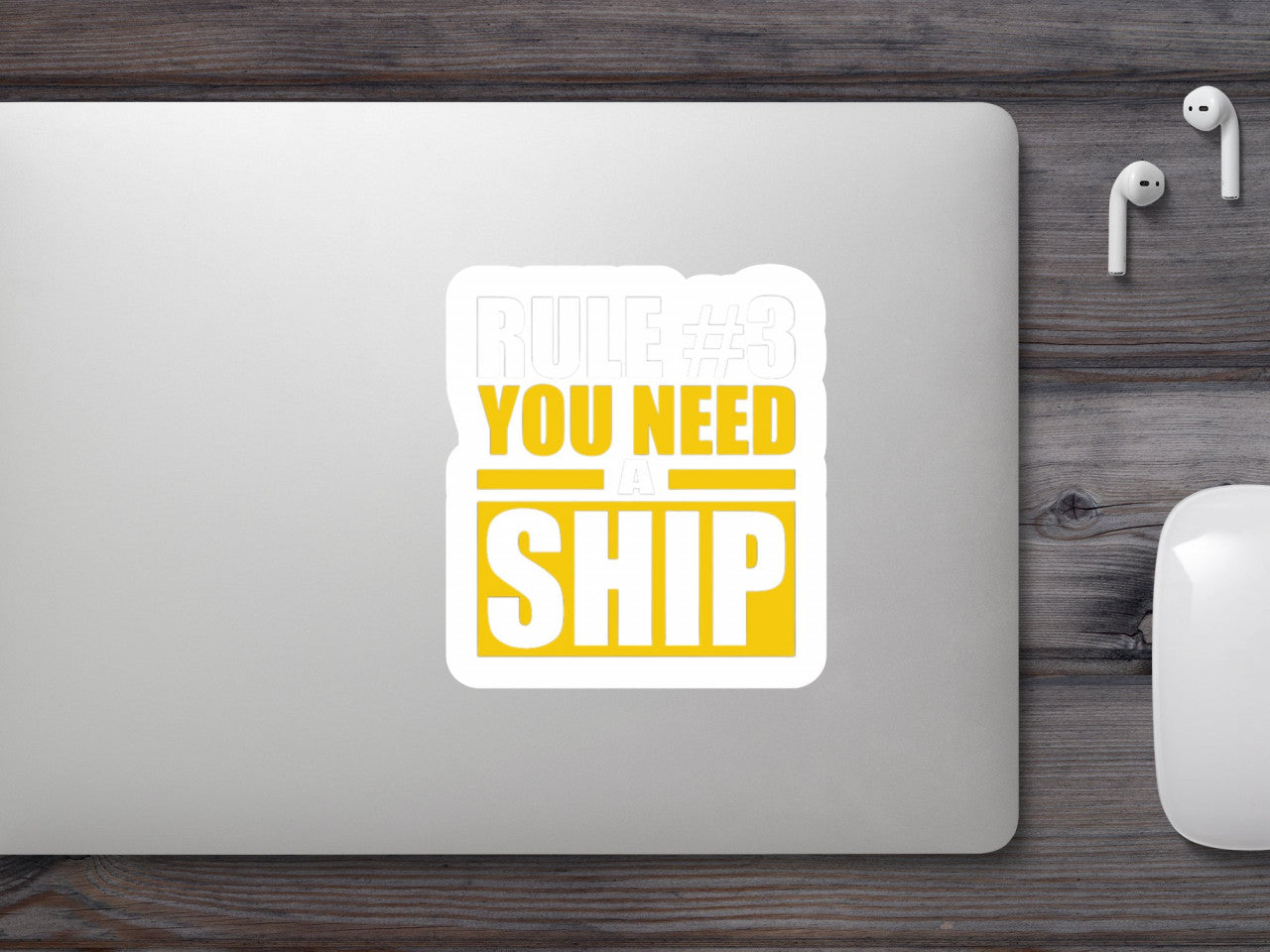 Set 5 bucati, Sticker decorativ, Rule 3 you need a ship Star Wars, Rezistent la apa, NO7867, 6 cm, Multicolor