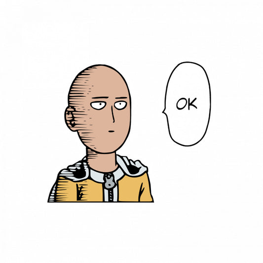 Set 5 bucati, Sticker decorativ, Saitama One Punch Man OK, Rezistent la apa, NO7878, 6 cm, Multicolor