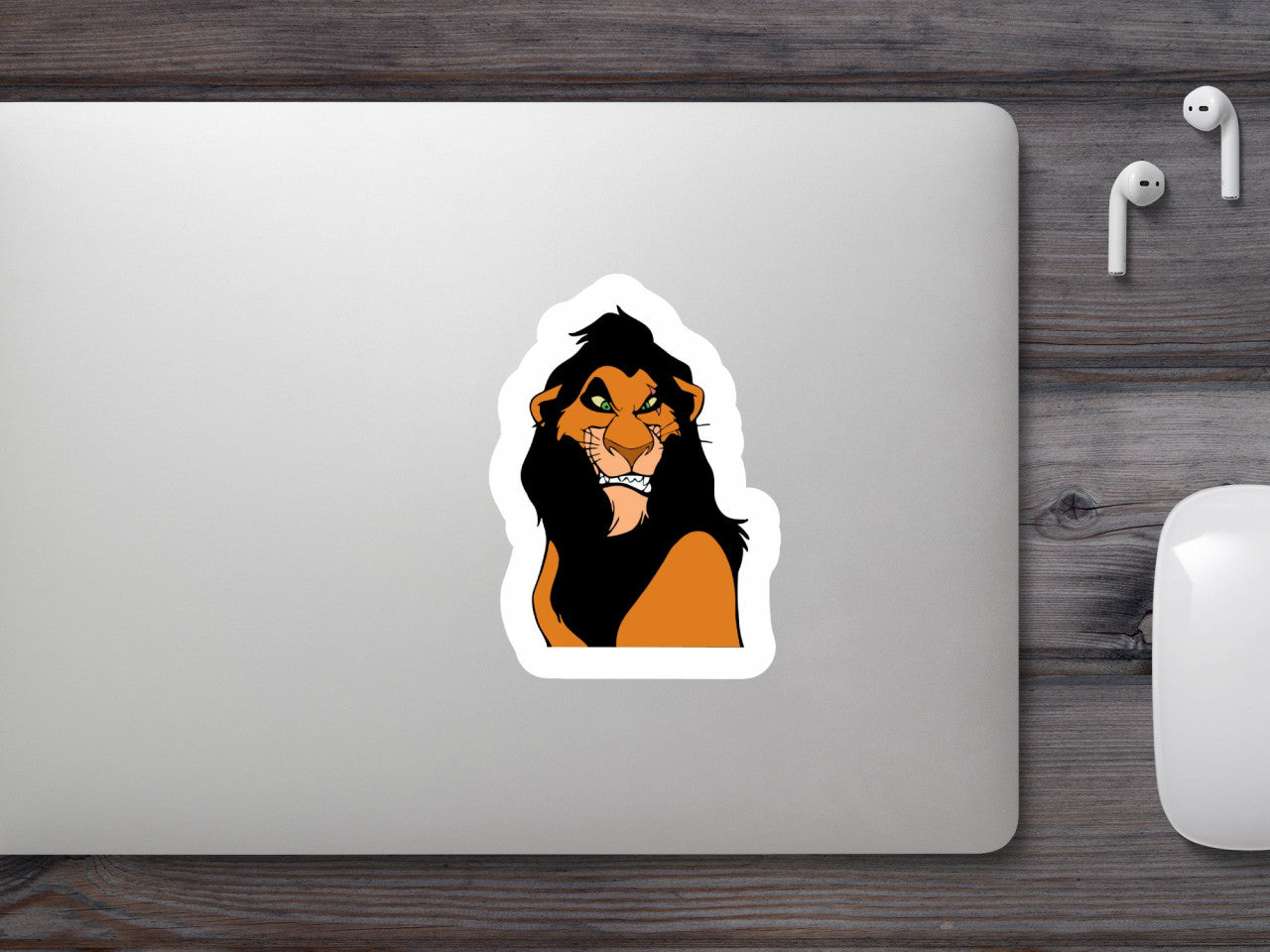 Set 5 bucati, Sticker decorativ, Scar din Lion King, Rezistent la apa, NO8163, 6 cm, Multicolor