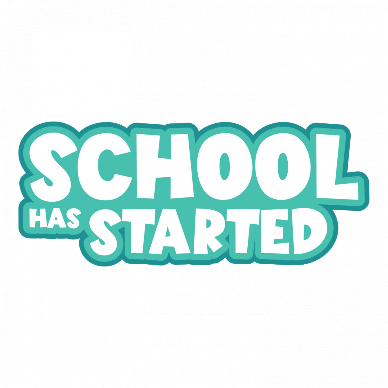 Set 5 bucati, Sticker decorativ, School has started, Rezistent la apa, NO8361, 6 cm, Multicolor