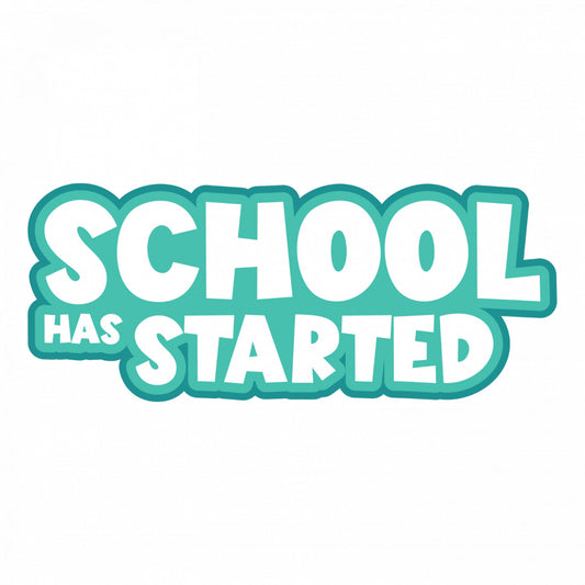 Set 5 bucati, Sticker decorativ, School has started, Rezistent la apa, NO8361, 6 cm, Multicolor