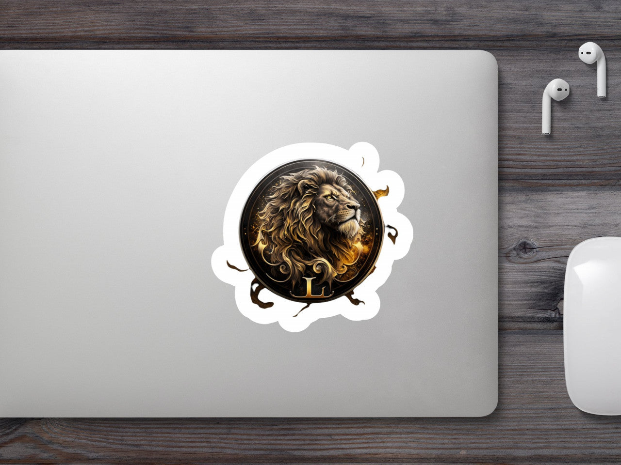 Set 5 bucati, Sticker decorativ, Semn zodiacal Leu, Rezistent la apa, NO10107, 6 cm, Multicolor