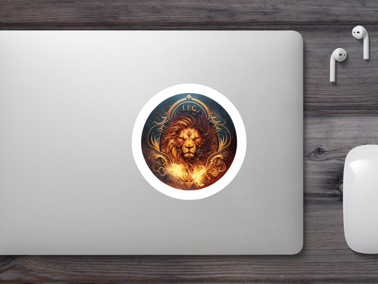 Set 5 bucati, Sticker decorativ, Semn zodiacal pentru zodia Leu, Rezistent la apa, NO8363, 6 cm, Multicolor