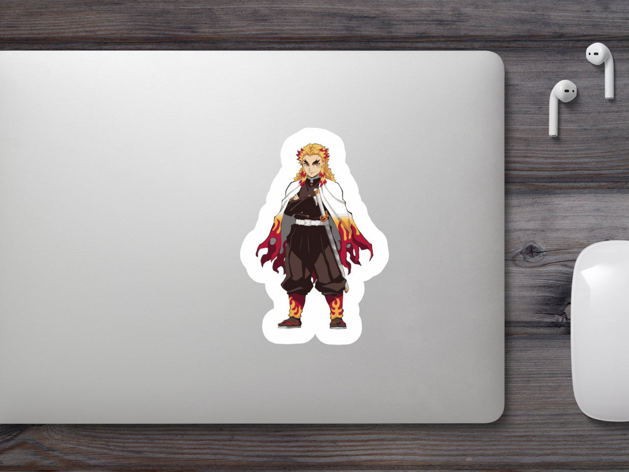 Set 5 bucati, Sticker decorativ, Senjuro Rengoku Demon Slayer, Rezistent la apa, NO8108, 6 cm, Multicolor