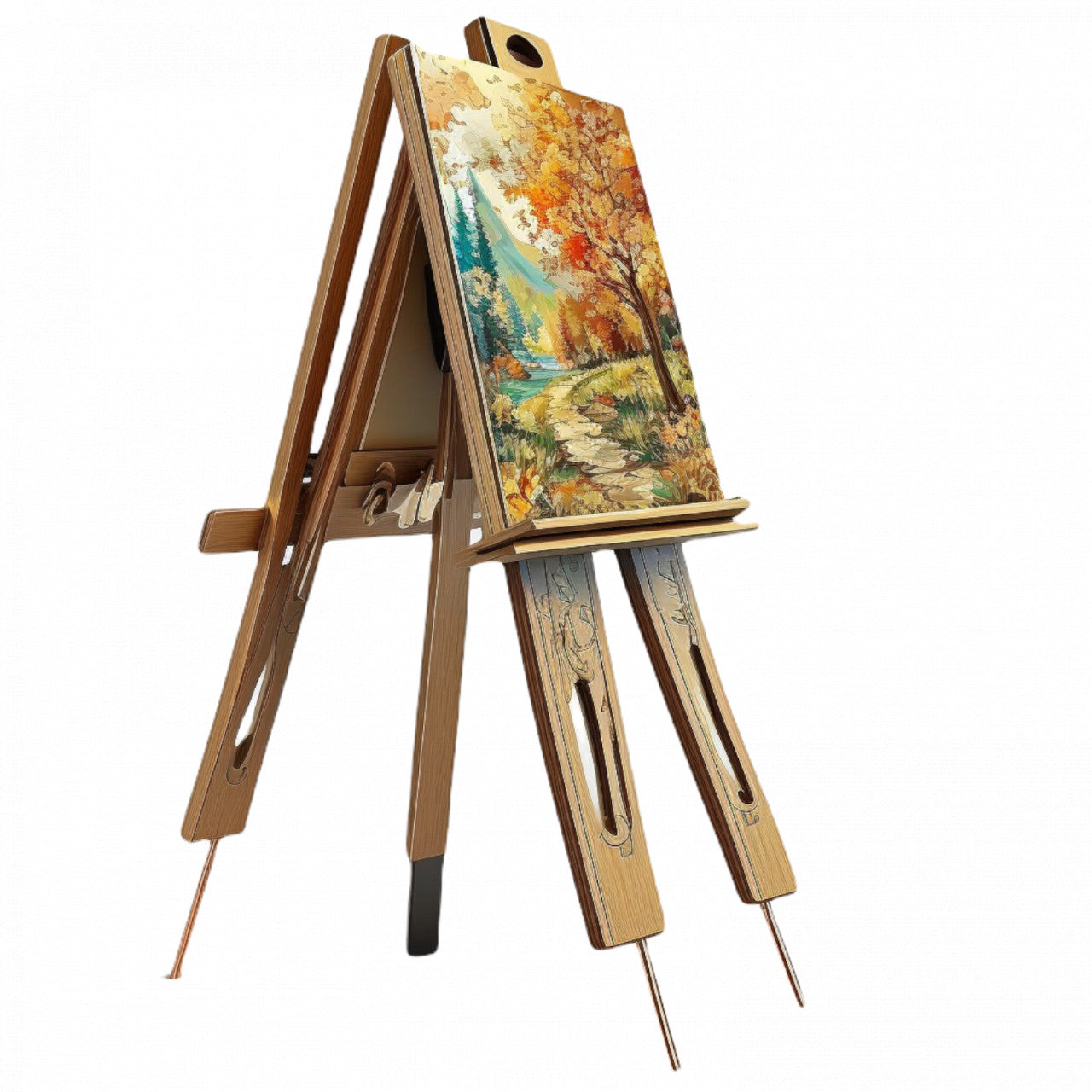 Set 5 bucati, Sticker decorativ, Sevalet cu peisaj din padure, Rezistent la apa, NO8751, 6 cm, Multicolor