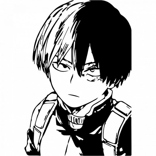 Set 5 bucati, Sticker decorativ, Shoto Todoroki My Hero Academia serios, Rezistent la apa, NO9895, 6 cm, Multicolor
