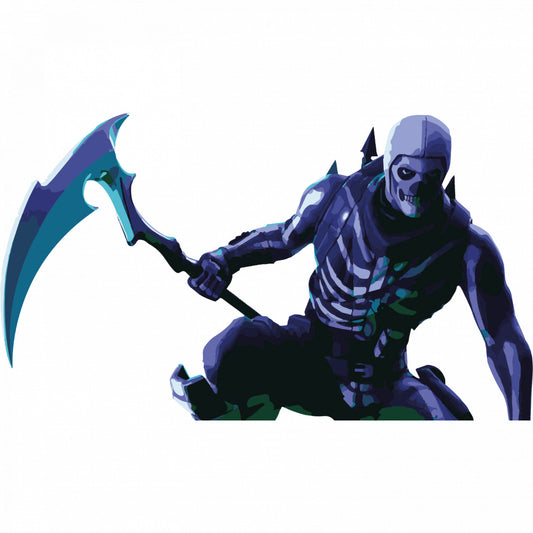 Set 5 bucati, Sticker decorativ, Skull Trooper Fortnite, Rezistent la apa, NO8309, 6 cm, Multicolor