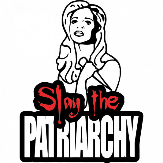 Set 5 bucati, Sticker decorativ, Slay The Patriarchy, Rezistent la apa, NO8737, 6 cm, Multicolor