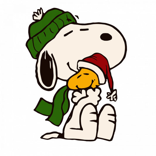 Set 5 bucati, Sticker decorativ, Snoopy & Woodstock., Rezistent la apa, NO7553, 6 cm, Multicolor