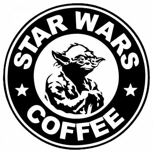 Set 5 bucati, Sticker decorativ, Star Wars Coffee Starbucks, Rezistent la apa, NO8403, 6 cm, Multicolor