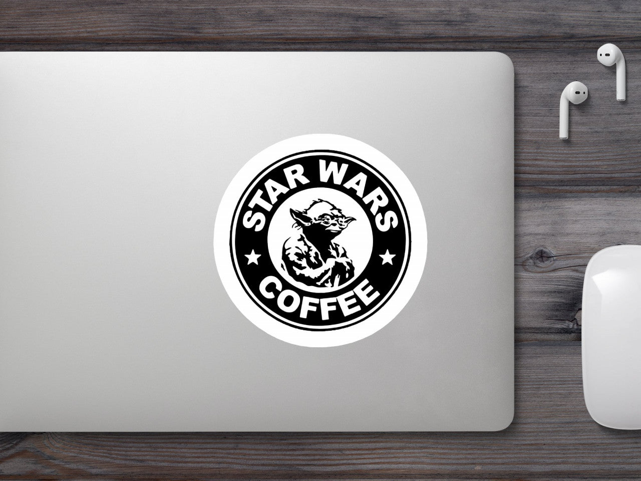 Set 5 bucati, Sticker decorativ, Star Wars Coffee Starbucks, Rezistent la apa, NO8403, 6 cm, Multicolor