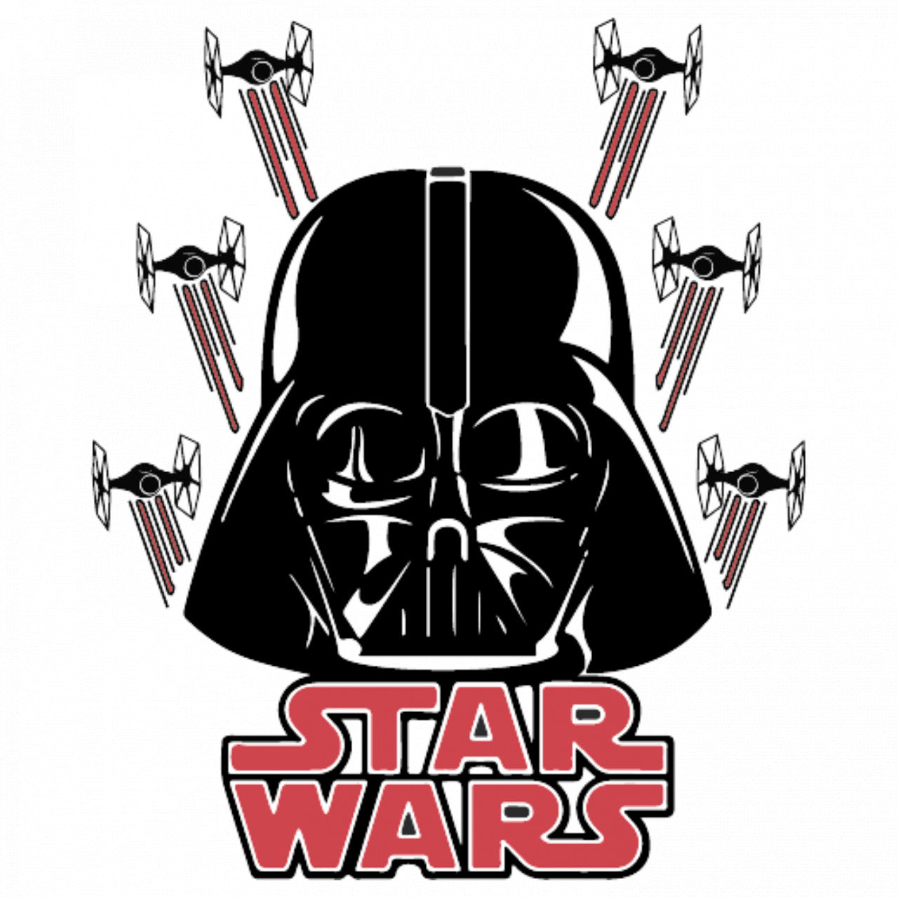 Set 5 bucati, Sticker decorativ, Star Wars Darth Vader, Rezistent la apa, NO7517, 6 cm, Multicolor