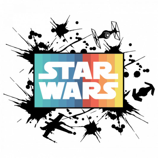 Set 5 bucati, Sticker decorativ, Star Wars logo cu grafitti, Rezistent la apa, NO8460, 6 cm, Multicolor