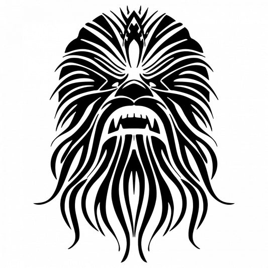 Set 5 bucati, Sticker decorativ, Star Wars tatuaj Chewbacca, Rezistent la apa, NO9877, 6 cm, Multicolor