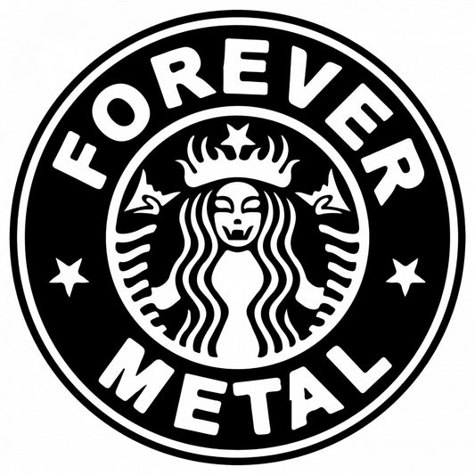 Set 5 bucati, Sticker decorativ, Starbucks Forever Metal, Rezistent la apa, NO9510, 6 cm, Multicolor