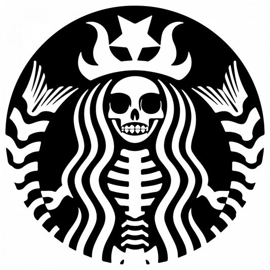 Set 5 bucati, Sticker decorativ, Starbucks Halloween Coffee, Rezistent la apa, NO8369, 6 cm, Multicolor