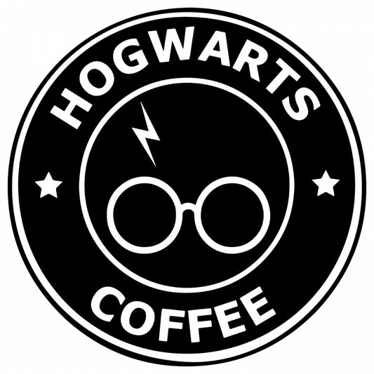 Set 5 bucati, Sticker decorativ, Starbucks Hogwarts Coffee Herry Potter, Rezistent la apa, NO8402, 6 cm, Multicolor