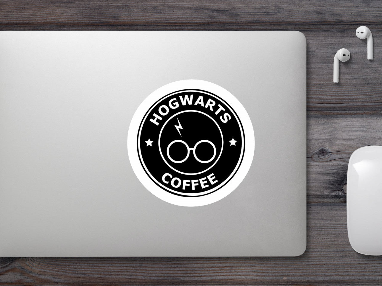 Set 5 bucati, Sticker decorativ, Starbucks Hogwarts Coffee Herry Potter, Rezistent la apa, NO8402, 6 cm, Multicolor