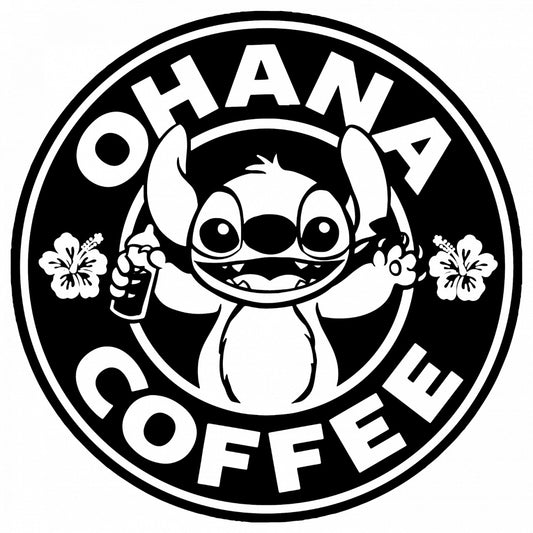 Set 5 bucati, Sticker decorativ, Starbucks Ohana coffee, Rezistent la apa, NO10029, 6 cm, Multicolor