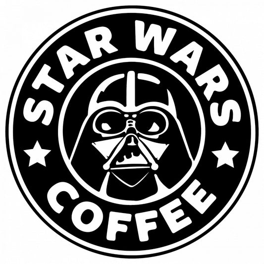 Set 5 bucati, Sticker decorativ, Starbucks Star Wars Coffee, Rezistent la apa, NO8436, 6 cm, Multicolor