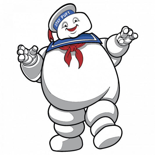 Set 5 bucati, Sticker decorativ, Stay Puft Marshmallow Man fericit, Rezistent la apa, NO8444, 6 cm, Multicolor