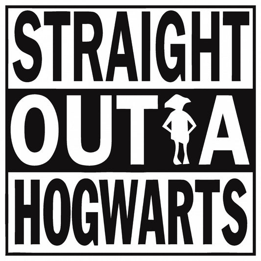 Set 5 bucati, Sticker decorativ, Straight Outta Hogwarts Harry Potter, Rezistent la apa, NO7848, 6 cm, Multicolor