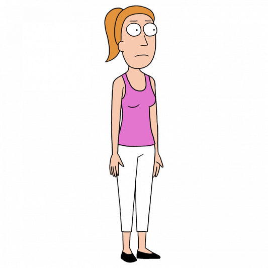 Set 5 bucati, Sticker decorativ, Summer Smith Rick and morty, Rezistent la apa, NO7763, 6 cm, Multicolor