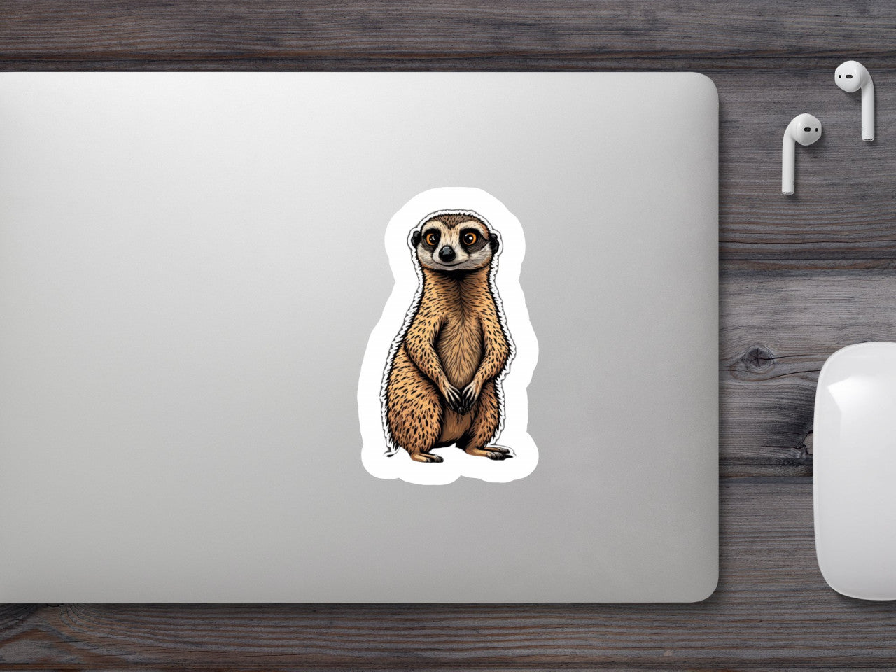 Set 5 bucati, Sticker decorativ, Suricata la panda, Rezistent la apa, NO7798, 6 cm, Multicolor