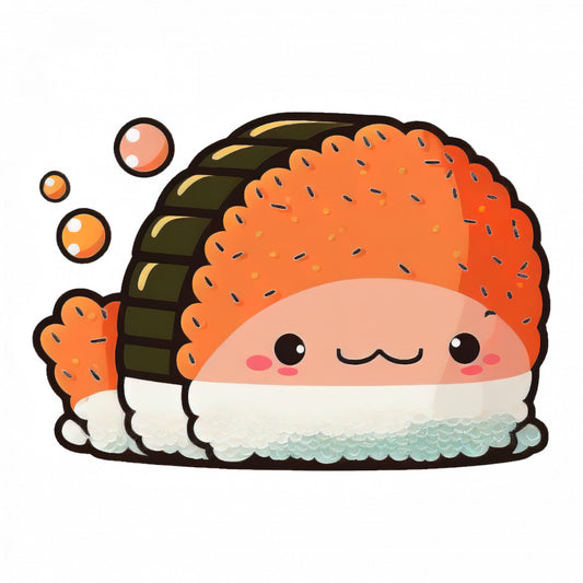 Set 5 bucati, Sticker decorativ, Sushi picant, Rezistent la apa, NO8429, 6 cm, Multicolor