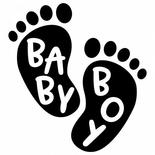 Set 5 bucati, Sticker decorativ, Talpi Baby Boy, Rezistent la apa, NO7888, 6 cm, Multicolor