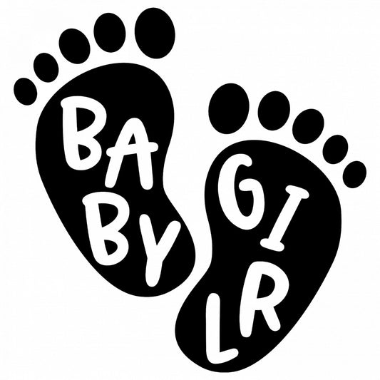 Set 5 bucati, Sticker decorativ, Talpi Baby Girl, Rezistent la apa, NO9378, 6 cm, Multicolor