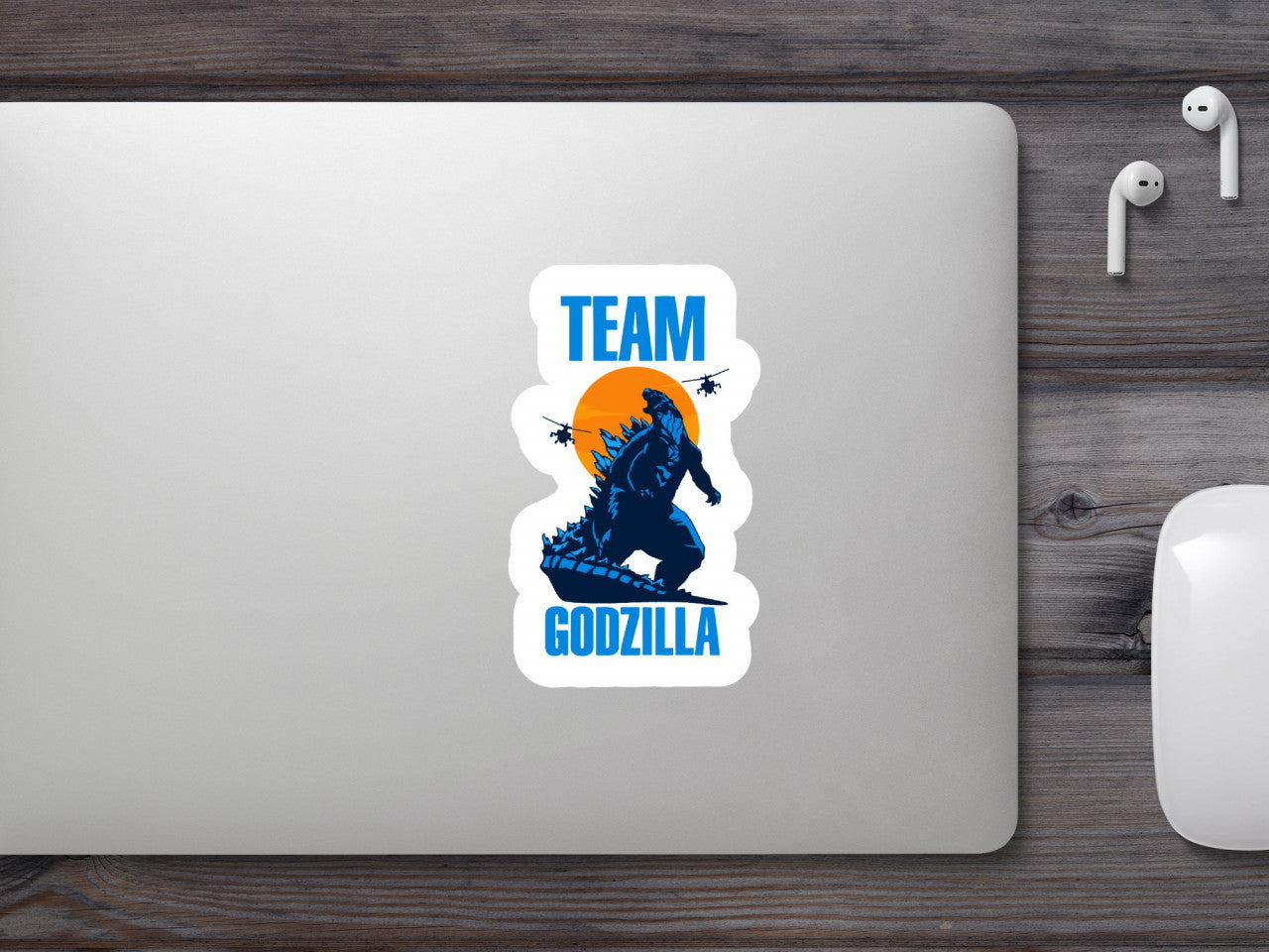 Set 5 bucati, Sticker decorativ, Team Godzilla, Rezistent la apa, NO8305, 6 cm, Multicolor