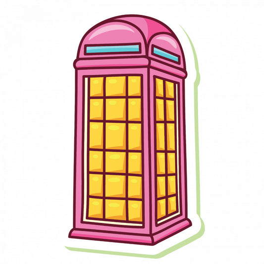 Set 5 bucati, Sticker decorativ, Telefon londonez, Rezistent la apa, NO8946, 6 cm, Multicolor