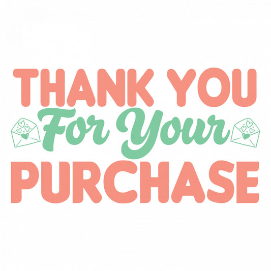 Set 5 bucati, Sticker decorativ, Thank you for your purchase, Rezistent la apa, NO8290, 6 cm, Multicolor